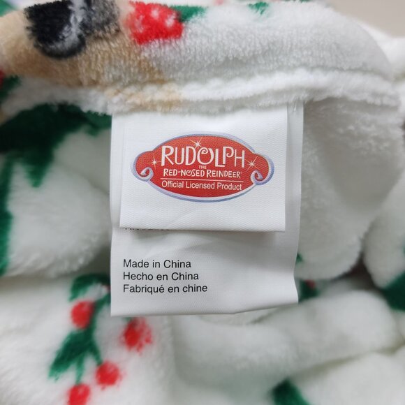 Rudolph Red-Nosed Reindeer Oversized Plush Throw Blanket 60"x70" Christmas Soft - Picture 7 of 10